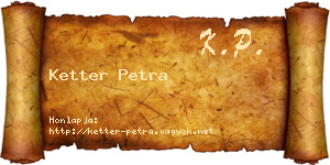 Ketter Petra névjegykártya